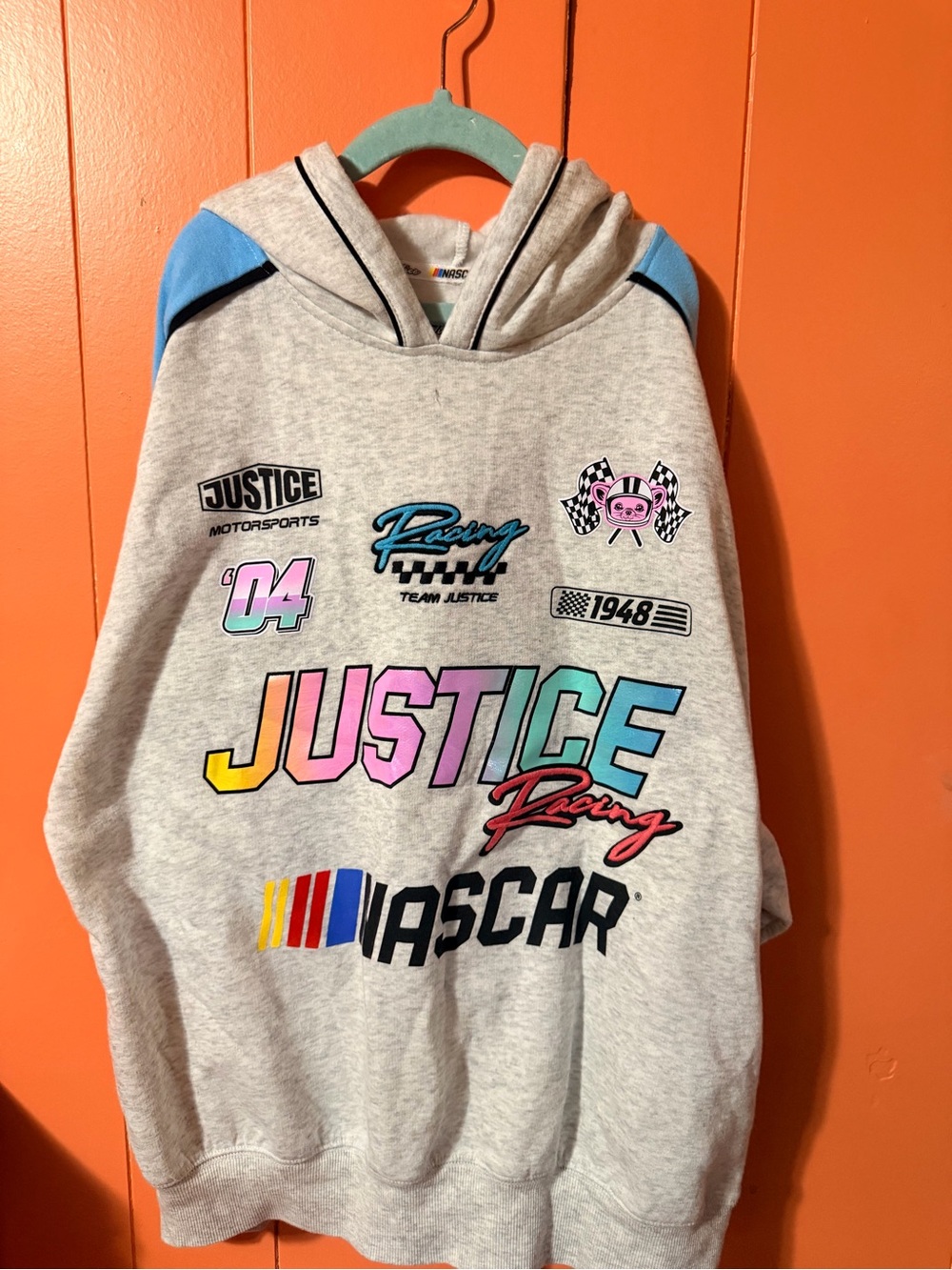 Justice Kids' Gray Racing Hoodie - Justice NASCAR Graphic